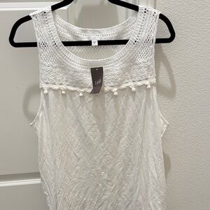 J. Jill Ivory Crochet Detail Top